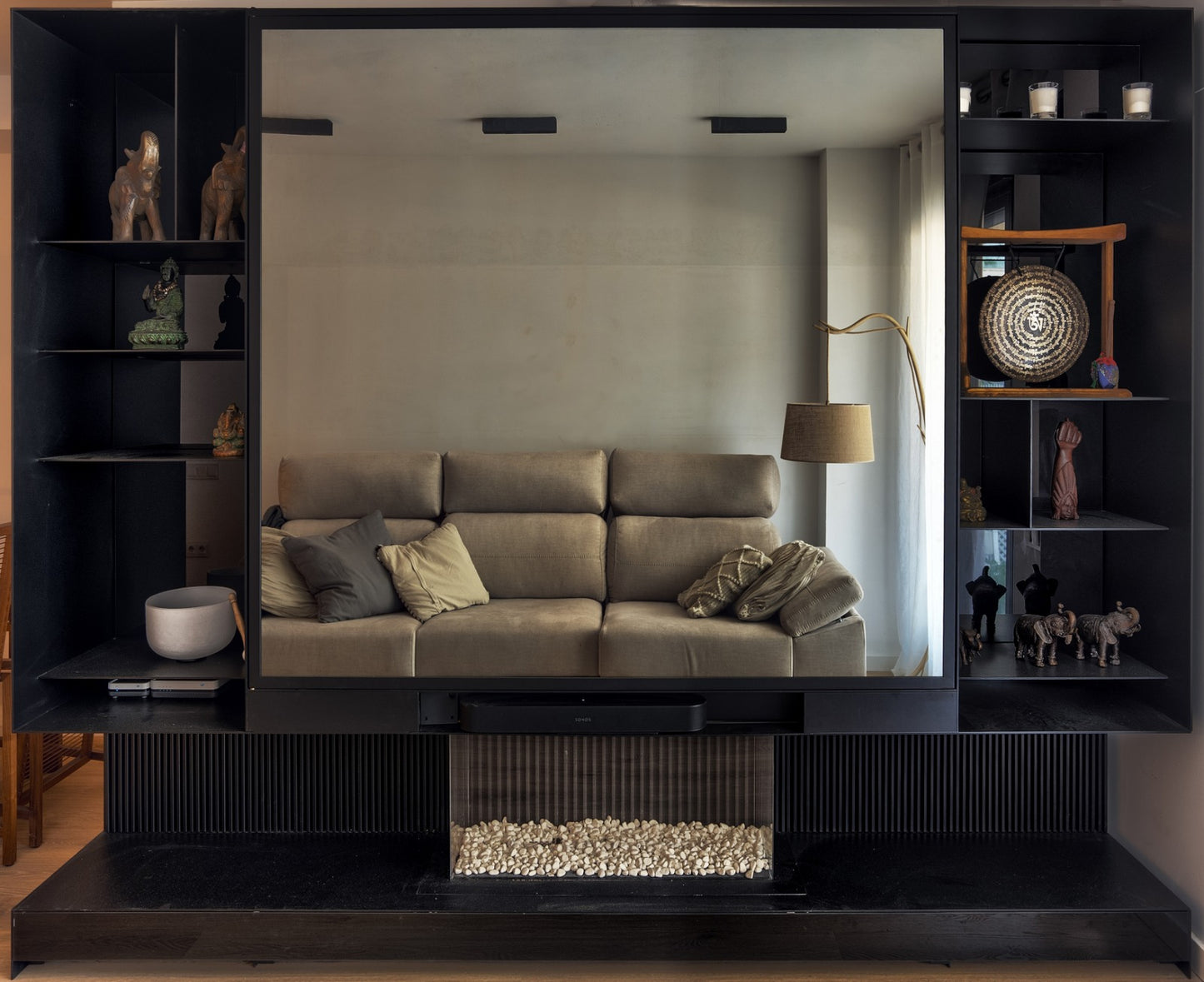 Mueble Televisor con chimenea